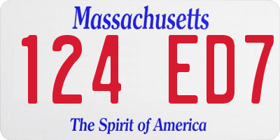 MA license plate 124ED7