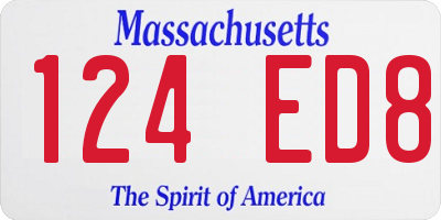 MA license plate 124ED8