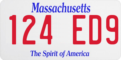 MA license plate 124ED9