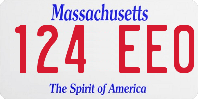 MA license plate 124EE0