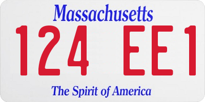 MA license plate 124EE1