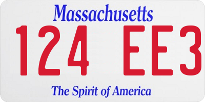 MA license plate 124EE3