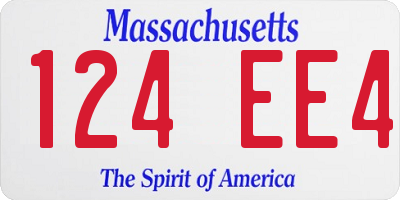 MA license plate 124EE4
