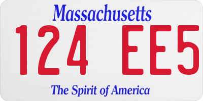 MA license plate 124EE5