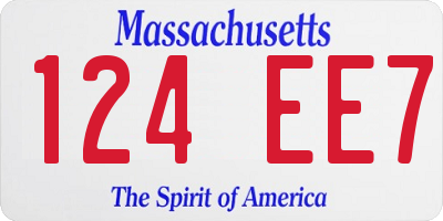 MA license plate 124EE7