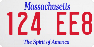 MA license plate 124EE8