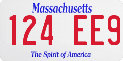 MA license plate 124EE9