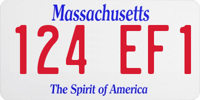 MA license plate 124EF1