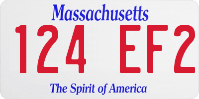MA license plate 124EF2