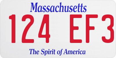 MA license plate 124EF3