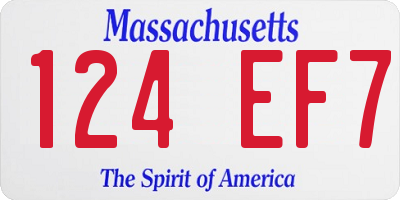 MA license plate 124EF7