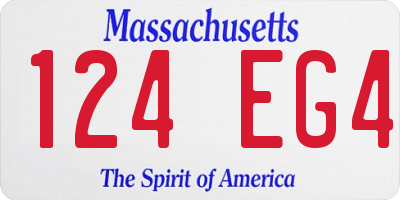 MA license plate 124EG4