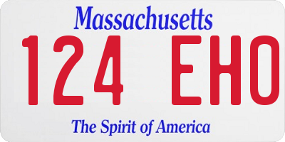 MA license plate 124EH0