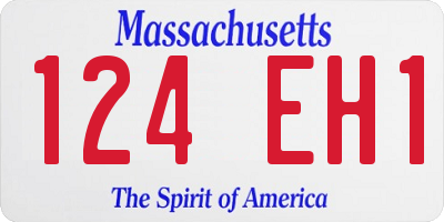 MA license plate 124EH1
