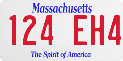MA license plate 124EH4
