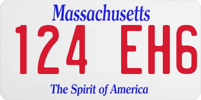 MA license plate 124EH6
