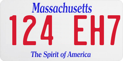 MA license plate 124EH7