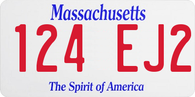 MA license plate 124EJ2