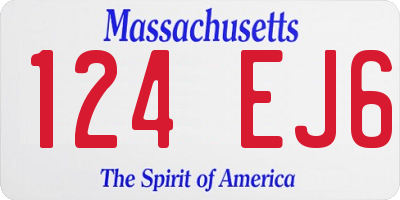 MA license plate 124EJ6
