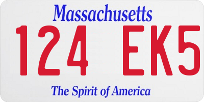 MA license plate 124EK5