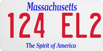 MA license plate 124EL2