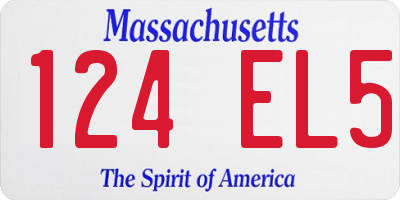 MA license plate 124EL5