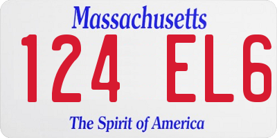 MA license plate 124EL6