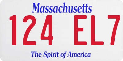 MA license plate 124EL7