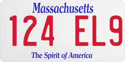 MA license plate 124EL9