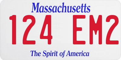 MA license plate 124EM2