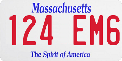 MA license plate 124EM6