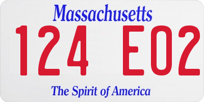 MA license plate 124EO2