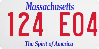 MA license plate 124EO4