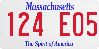 MA license plate 124EO5
