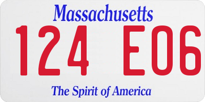 MA license plate 124EO6
