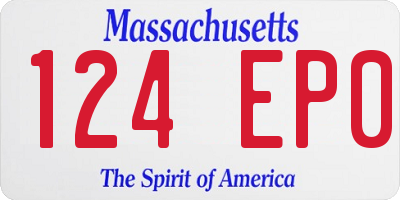MA license plate 124EP0