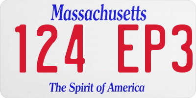MA license plate 124EP3