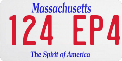 MA license plate 124EP4