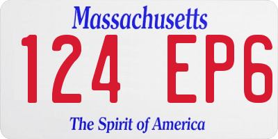 MA license plate 124EP6