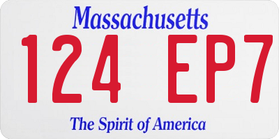 MA license plate 124EP7