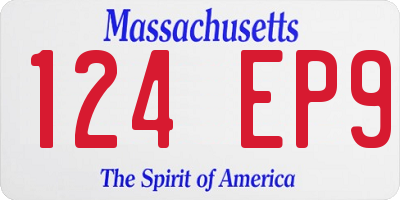 MA license plate 124EP9