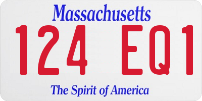MA license plate 124EQ1