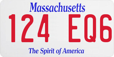 MA license plate 124EQ6