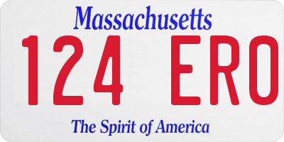MA license plate 124ER0
