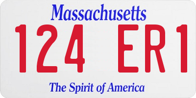 MA license plate 124ER1
