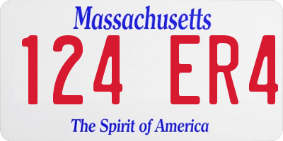 MA license plate 124ER4
