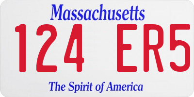 MA license plate 124ER5
