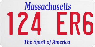 MA license plate 124ER6