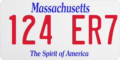 MA license plate 124ER7
