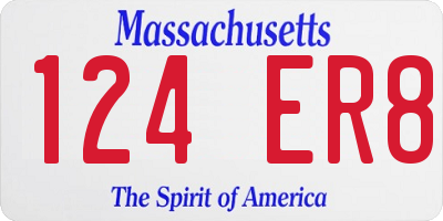 MA license plate 124ER8